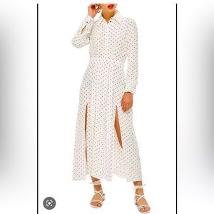 Topshop BNWT Polkadot Maxi shirt Dress with Slits- US size 4/UK 8. Brand New